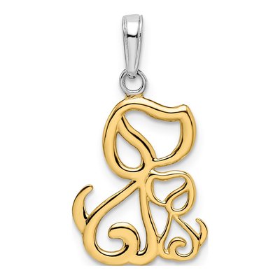14K Yellow Gold Dog Puppy Pendant – view 4