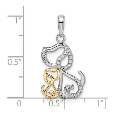 14K Yellow Gold Dog Puppy Pendant – view 5