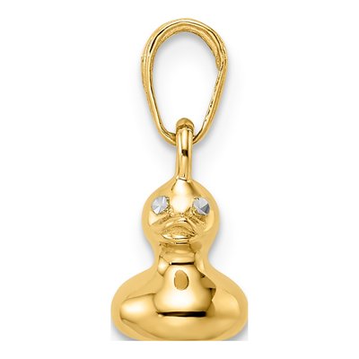 14K Yellow Gold 3D Duck Pendant – view 3