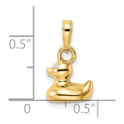 14K Yellow Gold 3D Duck Pendant – view 6