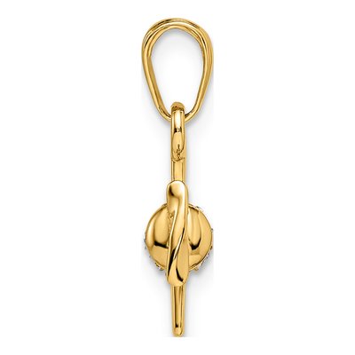 14K Yellow Gold Diamond-Cut Airplane Pendant – view 3