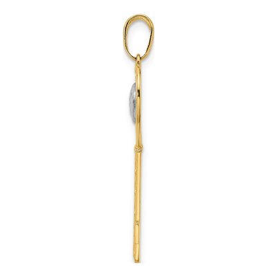 14K Yellow Gold Diamond-Cut Heart Key Pendant – view 3