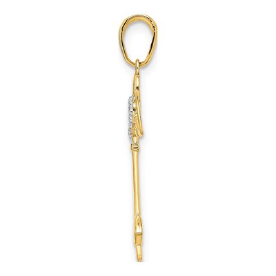 14K Yellow Gold Heart Key Pendant – view 3