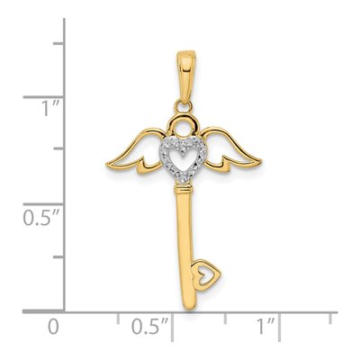 14K Yellow Gold Heart Key Pendant – view 5