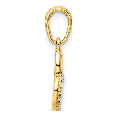 14K Yellow Gold Diamond-Cut Heart Pendant – view 3