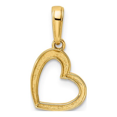 14K Yellow Gold Diamond-Cut Heart Pendant – view 4