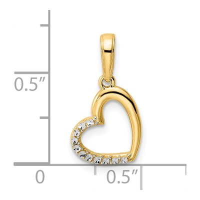 14K Yellow Gold Diamond-Cut Heart Pendant – view 5