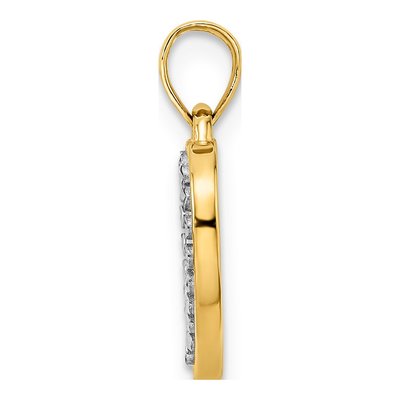 14K Yellow Gold Diamond-Cut Heart Pendant – view 3