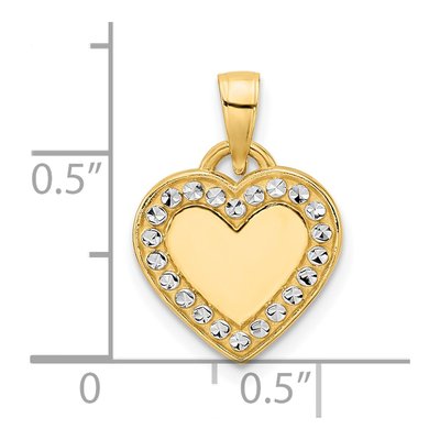 14K Yellow Gold Diamond-Cut Heart Pendant – view 5