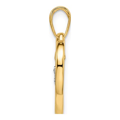 14K Yellow Gold Diamond-Cut Heart Pendant – view 3