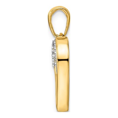 14K Yellow Gold Diamond-Cut Heart Pendant – view 3