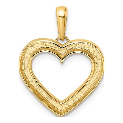 14K Yellow Gold Diamond-Cut Heart Pendant – view 4