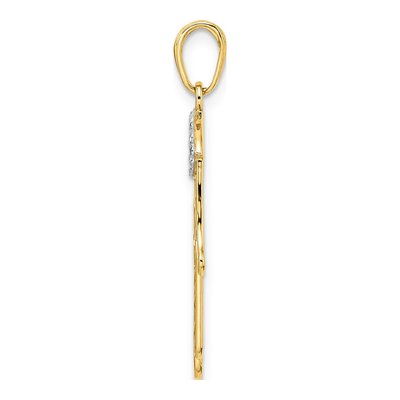 14K Yellow Gold Evil Eye Hamsa Pendant – view 3