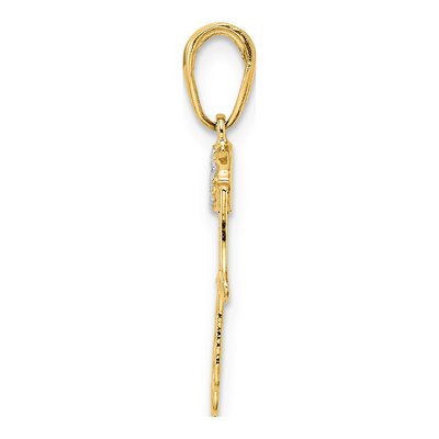 14K Yellow Gold Hamsa Evil Eye Pendant – view 3