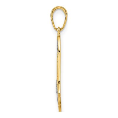14K Yellow Gold Hamsa Good Luck Pendant – view 3