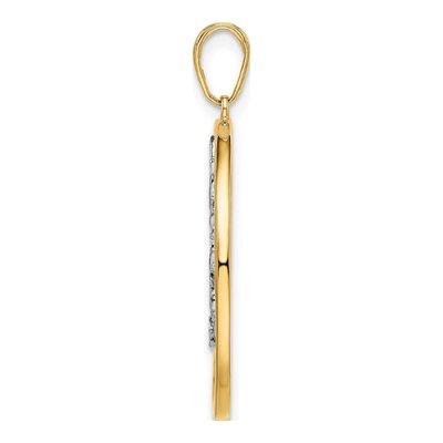 14K Yellow Gold Diamond-Cut Tree of Life Pendant – view 3