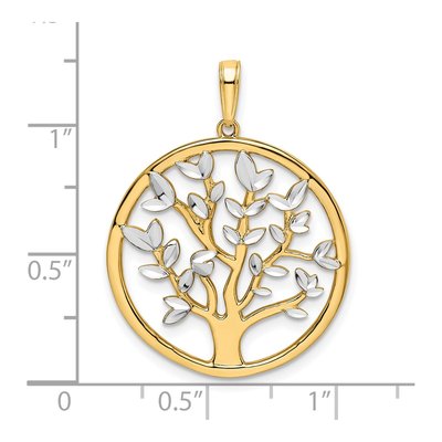 14K Yellow Gold Diamond-Cut Tree of Life Pendant – view 5