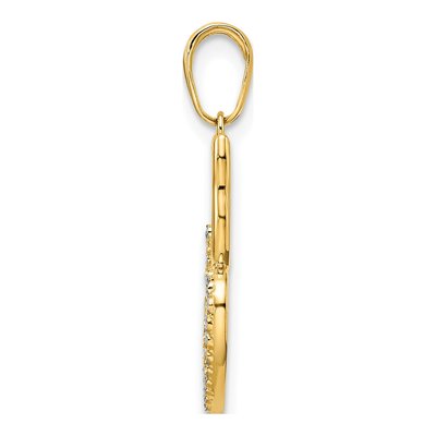 14K Yellow Gold Cat Heart Pendant – view 3