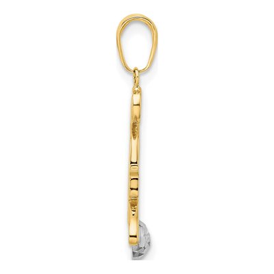 14K Yellow Gold Diamond-Cut Cat Pendant – view 3