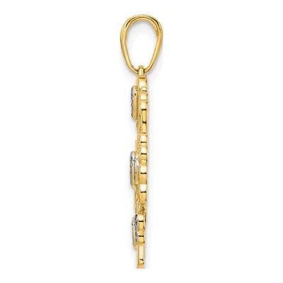 14K Yellow Gold Diamond-Cut Tree of Life Pendant – view 3
