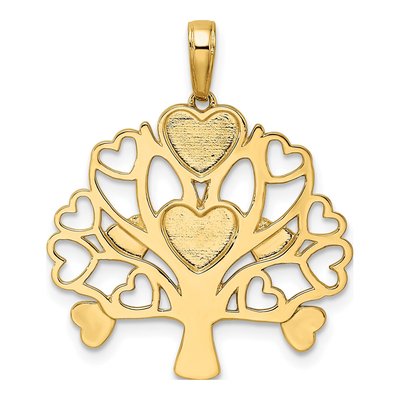 14K Yellow Gold Diamond-Cut Tree of Life Pendant – view 4
