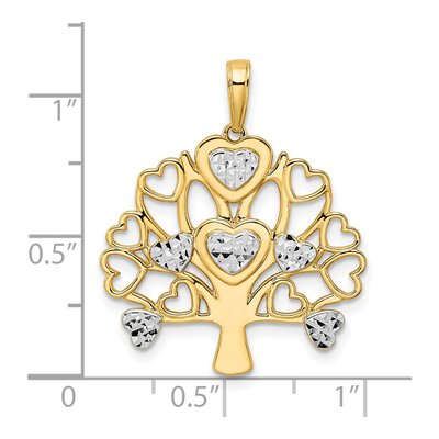 14K Yellow Gold Diamond-Cut Tree of Life Pendant – view 5