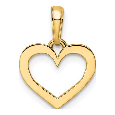 14K Yellow Gold Diamond-Cut Heart Pendant – view 4