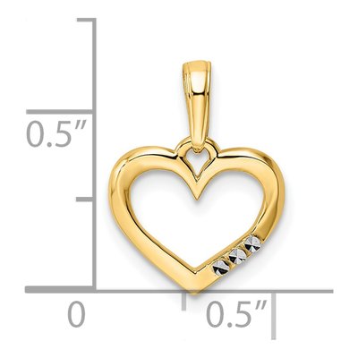 14K Yellow Gold Diamond-Cut Heart Pendant – view 5
