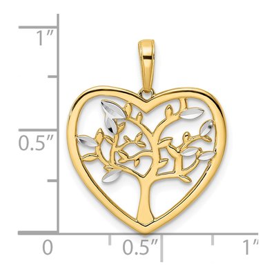 14K Yellow Gold Tree of Life Heart Pendant – view 5