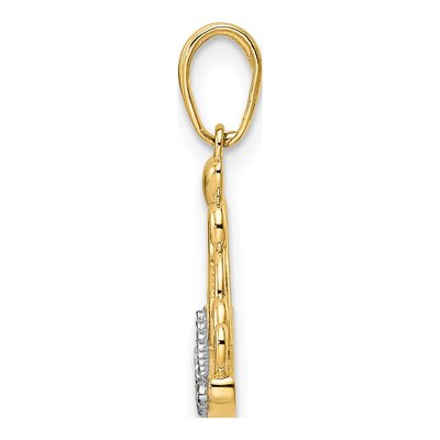 14K Yellow Gold Diamond-Cut Crown Pendant – view 3