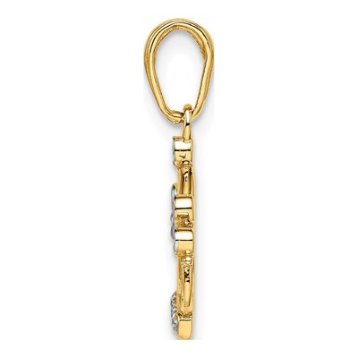 14K Yellow Gold Diamond-Cut Crown Pendant – view 3