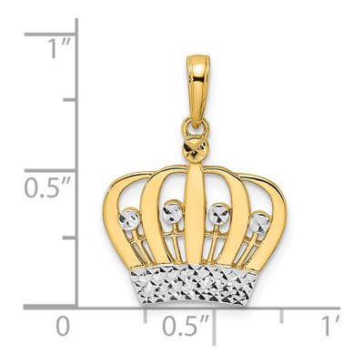 14K Yellow Gold Diamond-Cut Crown Pendant – view 5