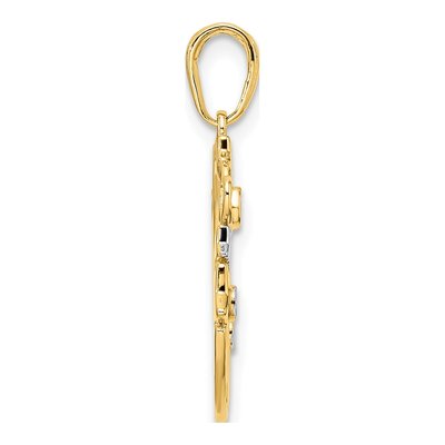 14K Yellow Gold Heart Star Moon Pendant – view 3