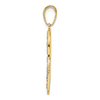 14K Yellow Gold Diamond-Cut Hamsa Pendant – view 3