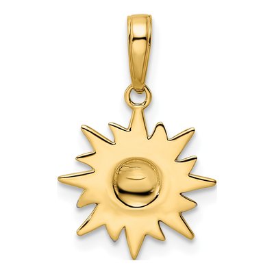 14K Yellow Gold Diamond-Cut Sun Pendant – view 4