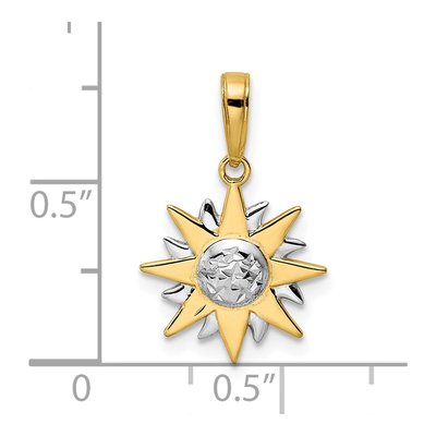 14K Yellow Gold Diamond-Cut Sun Pendant – view 5