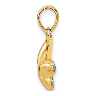 14K Yellow Gold Diamond-Cut Butterfly Pendant – view 3