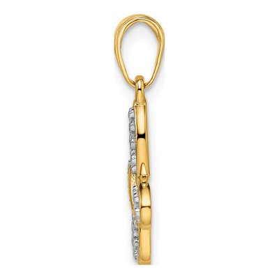 14K Yellow Gold Diamond-Cut Butterfly Pendant – view 3