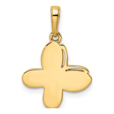 14K Yellow Gold Diamond-Cut Butterfly Pendant – view 4