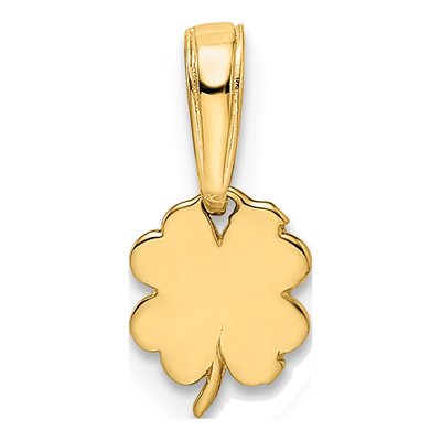 14K Yellow Gold 4-Leaf Clover Pendant – view 4