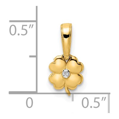 14K Yellow Gold 4-Leaf Clover Pendant – view 5