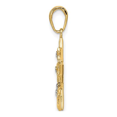 14K Yellow Gold Diamond-Cut Stars Pendant – view 3