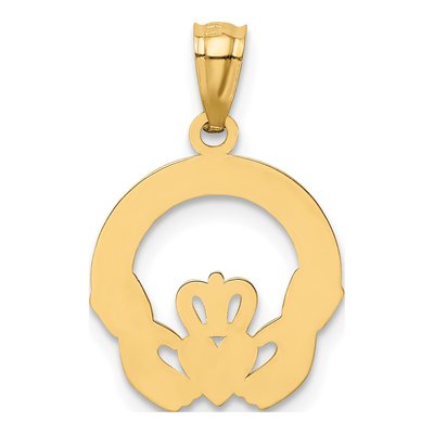 14K Yellow Gold Claddagh Pendant – view 3