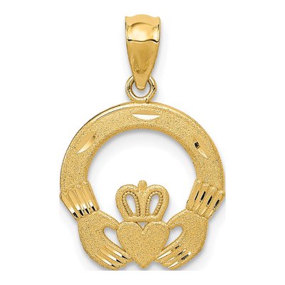 14K Yellow Gold Claddagh Pendant