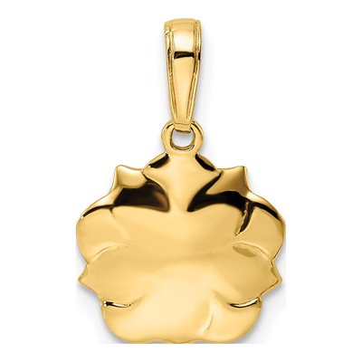 14K Yellow Gold Diamond-Cut Flower Pendant – view 4