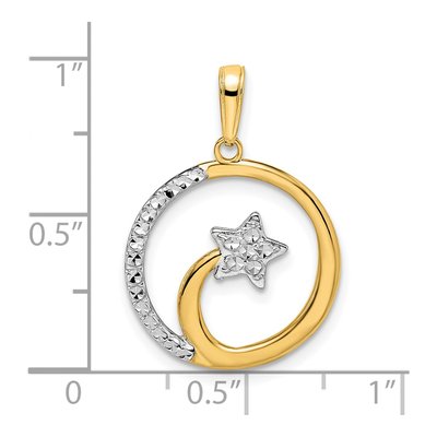 14K Yellow Gold Diamond-Cut Shooting Star Pendant – view 5