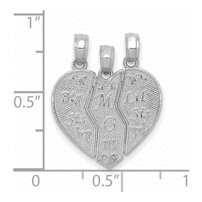 14K White Gold Big Sis-Mom-Lil Sis Pendant – view 3