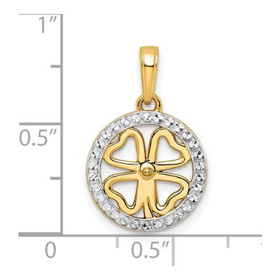 14K Yellow Gold Four-Leaf Clover Pendant – view 3