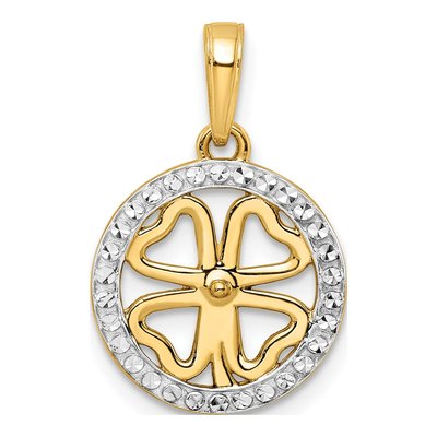 14K Yellow Gold Four-Leaf Clover Pendant