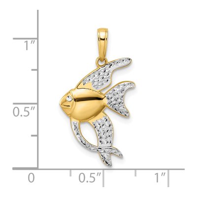 14K Yellow Gold Diamond-Cut Angelfish Pendant – view 5